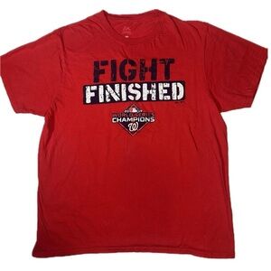 Washington Nationals 2019 World Series Champions Fight Finished T-Shirt Men’s L
